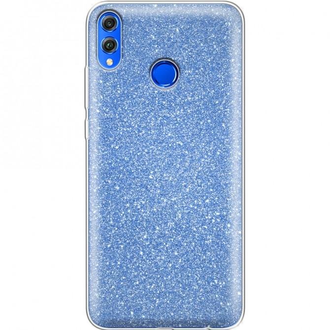 Чехол Silicone 3in1 Блёстки для Huawei Honor 8X Blue-1
