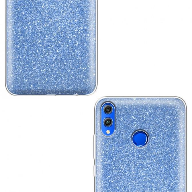 Чехол Silicone 3in1 Блёстки для Huawei Honor 8X Blue-2