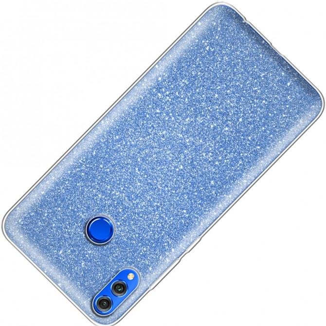 Чехол Silicone 3in1 Блёстки для Huawei Honor 8X Blue-3