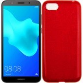 Чохол Silicone 3in1 Блискітки для Huawei Y5 2018 Червоний