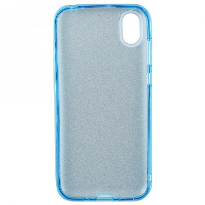 Чехол Silicone 3in1 Блёстки для Huawei Y5 2019 Blue-2