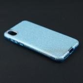 Чехол Silicone 3in1 Блёстки для Huawei Y5 2019 Blue