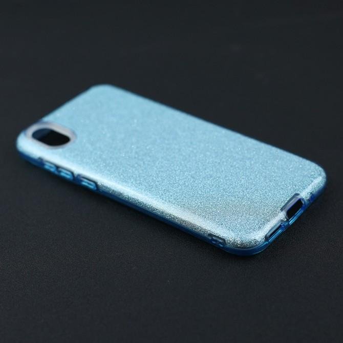 Чехол Silicone 3in1 Блёстки для Huawei Y5 2019 Blue-3