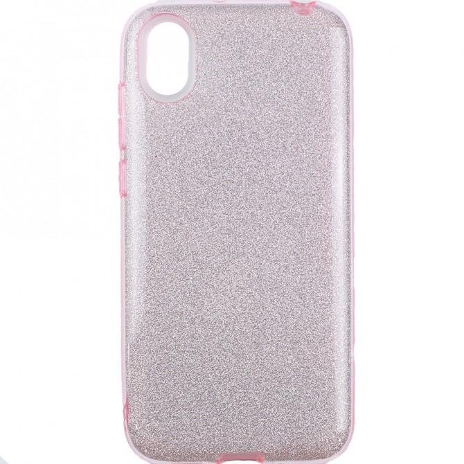 Чехол Silicone 3in1 Блёстки для Huawei Y5 2019 Pink-1