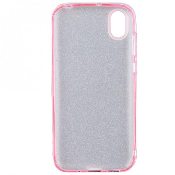Чехол Silicone 3in1 Блёстки для Huawei Y5 2019 Pink-2