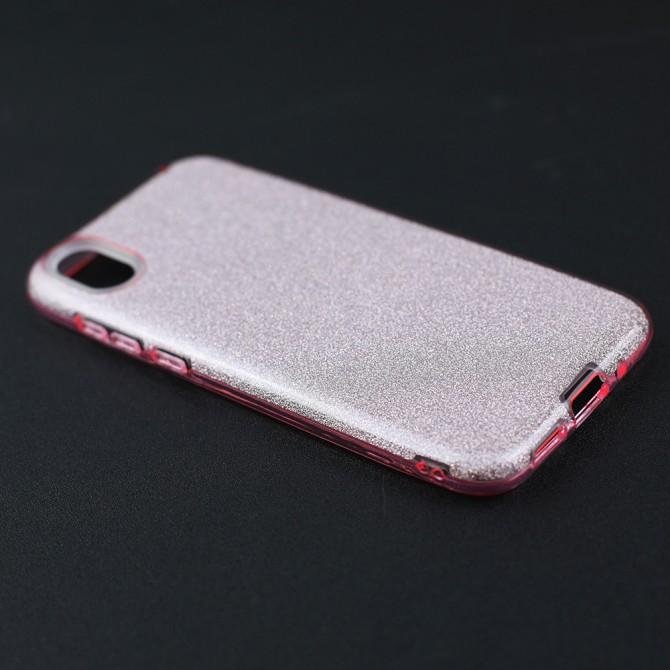 Чехол Silicone 3in1 Блёстки для Huawei Y5 2019 Pink-3