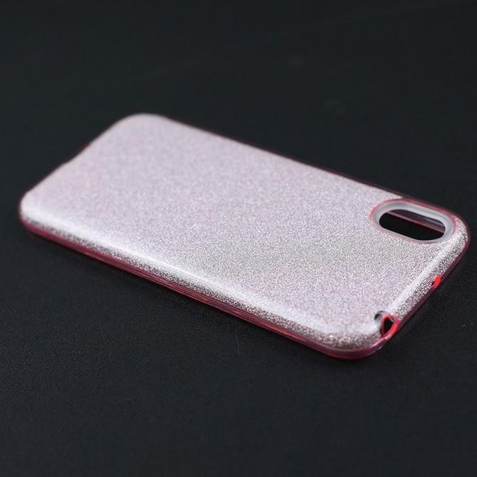 Чехол Silicone 3in1 Блёстки для Huawei Y5 2019 Pink-4