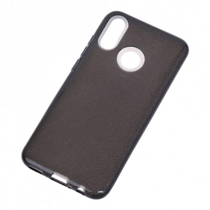 Чехол Silicone 3in1 Блёстки для Huawei P Smart 2019 Чёрный-2