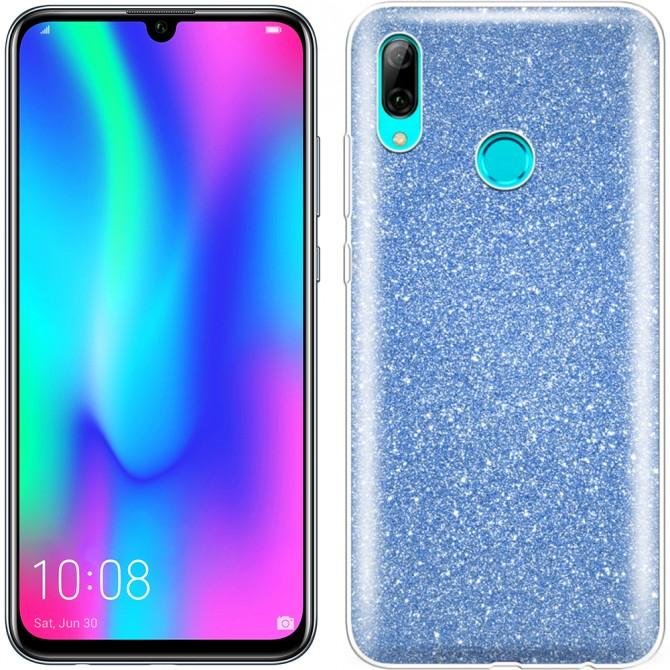 Чохол Silicone 3in1 Блискітки для Huawei P Smart 2019 Синій