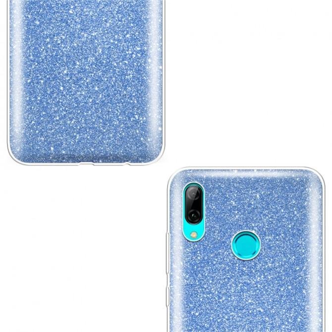 Чохол Silicone 3in1 Блискітки для Huawei P Smart 2019 Синій-3