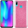 Чехол Silicone 3in1 Блёстки для Huawei P Smart 2019 Pink
