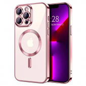 Силиконовый чехол SHINING with MagSafe для iPhone 13 Pro Розово Золотой