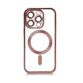Силиконовый чехол SHINING with MagSafe для iPhone 13 Pro Розово Золотой