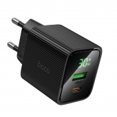 Сетевое зарядное устройство 1USB + Type-C Hoco CS84A PD30W+QC3.0 Black