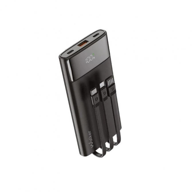 Додаткова батарея WALKER WB-615 10000mAh LCD+cable USB,TC,LT Black