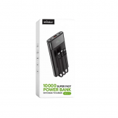 Додаткова батарея WALKER WB-615 10000mAh LCD+cable USB,TC,LT Black