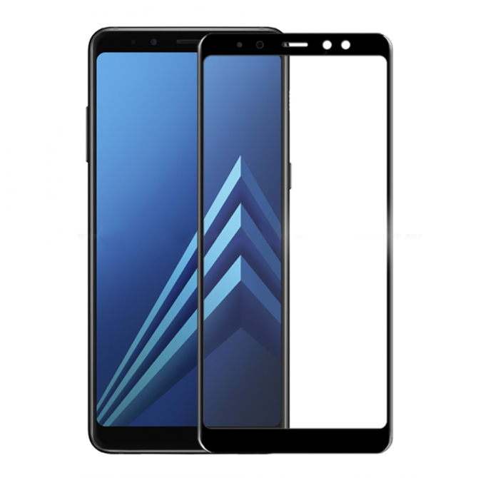 Защитное стекло для SAMSUNG A730 Galaxy A8 Plus (2018) Full Glue (0.3 мм, 2.5D, чёрное)-2