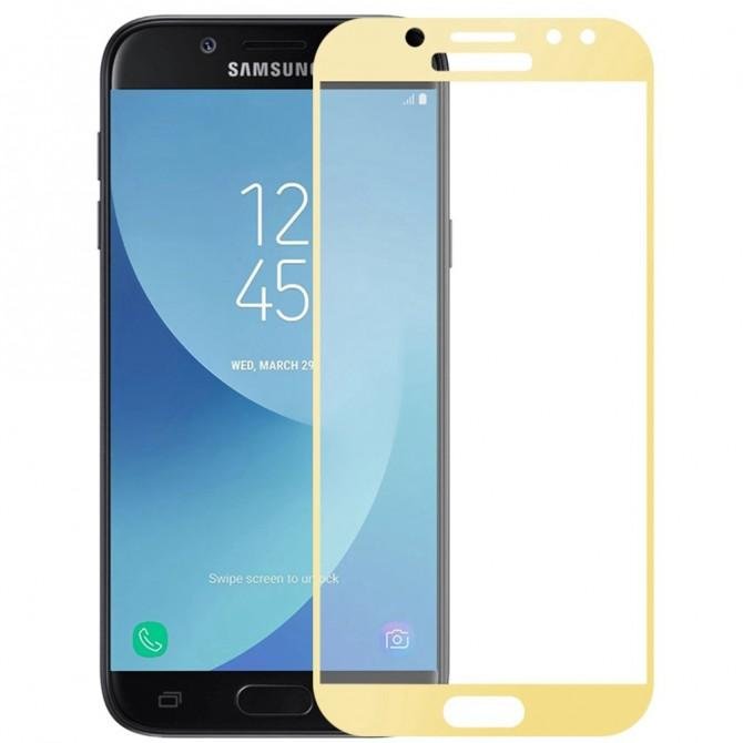Защитное стекло для SAMSUNG J530 Galaxy J5 (2017) (0.3 мм, 2.5D, с золотистым Silk Screen покрытием-1