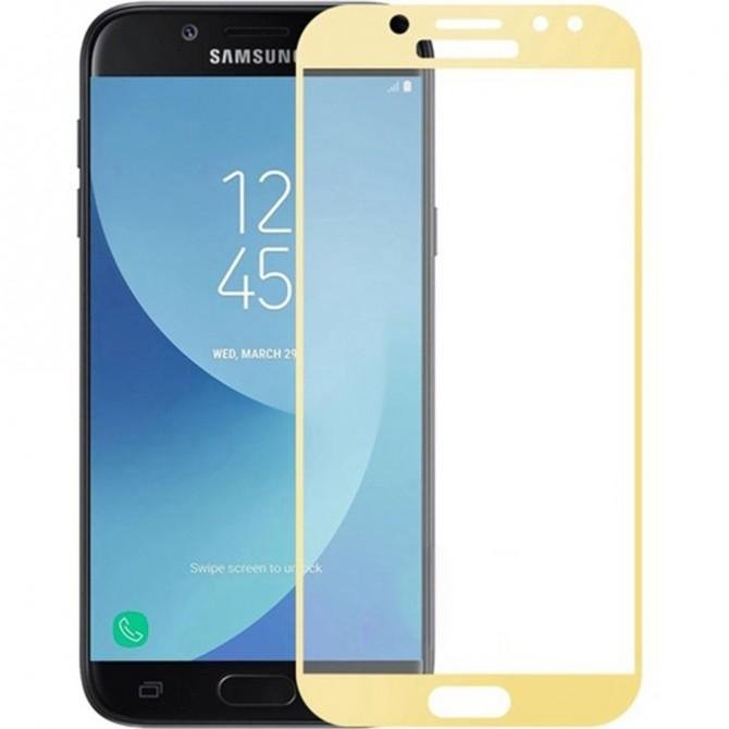 Защитное стекло для SAMSUNG J730 Galaxy J7 (2017) (0.3 мм, 2.5D, с золотистым Silk Screen покрытием