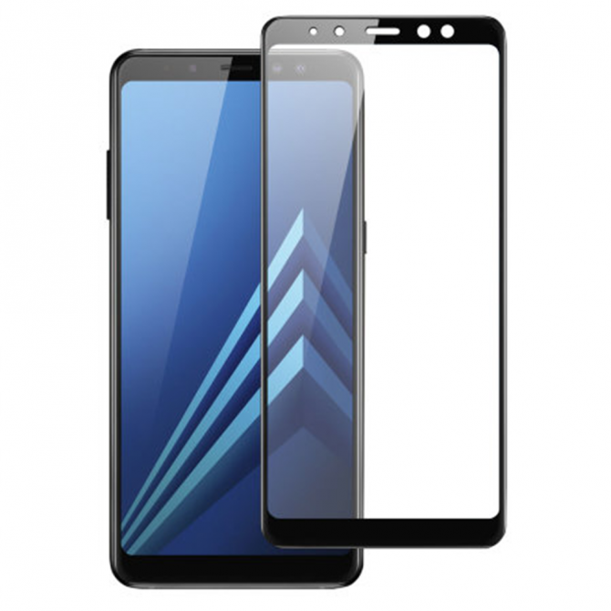 Защитное стекло для SAMSUNG A730 Galaxy A8 Plus (2018) (0.3 мм, 2.5D, с чёрным Silk Screen покрытием-1