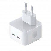 Мережевий зарядний пристрій XO L102 35W/2 USB-C White + Type-C to Type-C Cable Мережевий зарядний пристрій XO L102 35W/2 USB-C White + Type-C to Type-C Cable