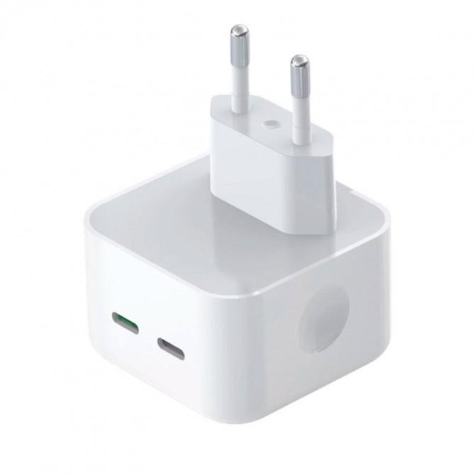 Сетевое зарядное устройство XO L102 35W/2 USB-C White + Type-C to Type-C Cable-1