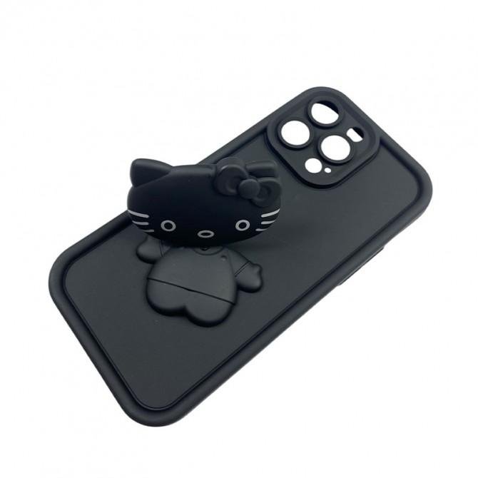 Чехол 3D series for iPhone 14 Pro Max Hello Kitty Black-1