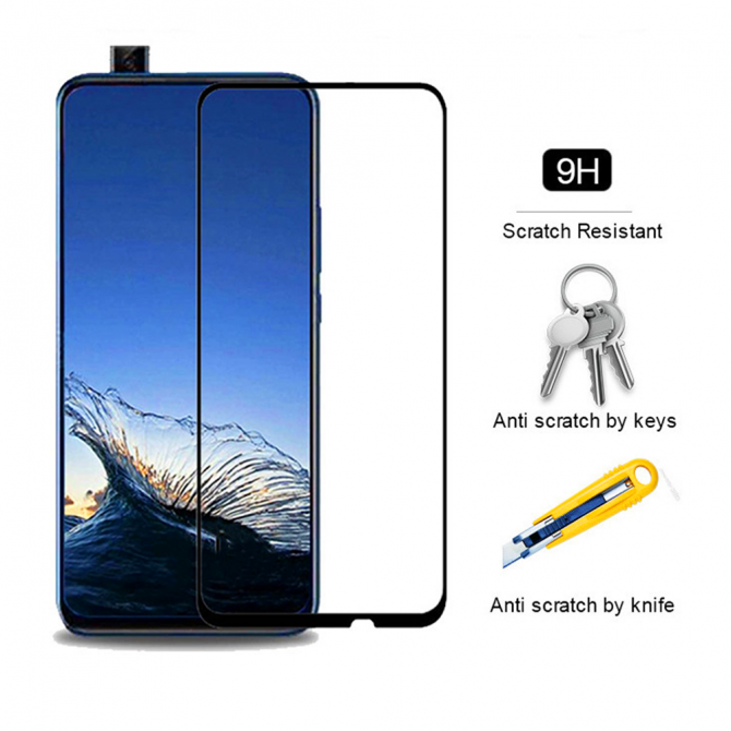 Захисне скло для HUAWEI P Smart Z/P Smart Pro/Y9 prime 2019 Full Glue (0.3 мм, 2.5D, чорне)-2