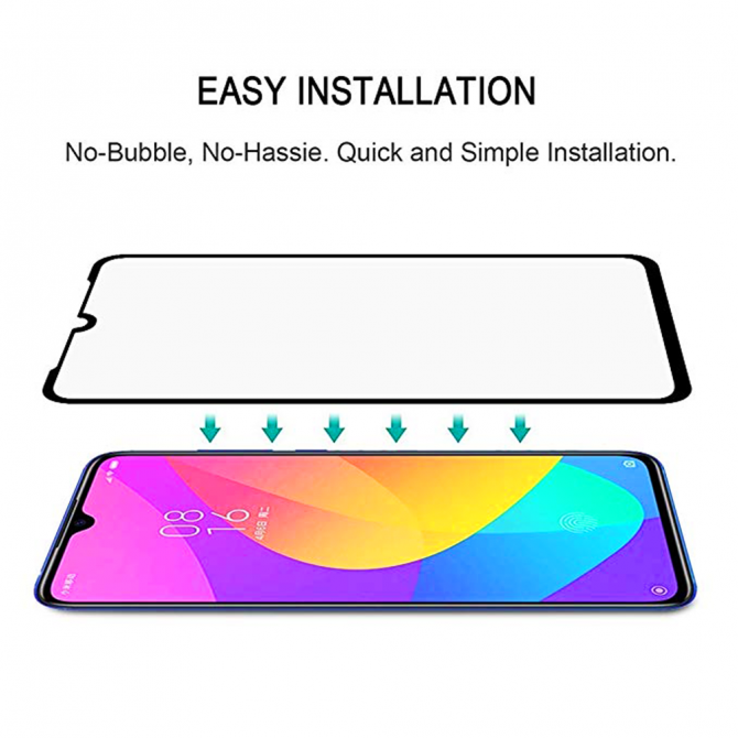 Защитное стекло для XIAOMI Mi A3 Full Glue (0.3 мм, 2.5D, чёрное)-1