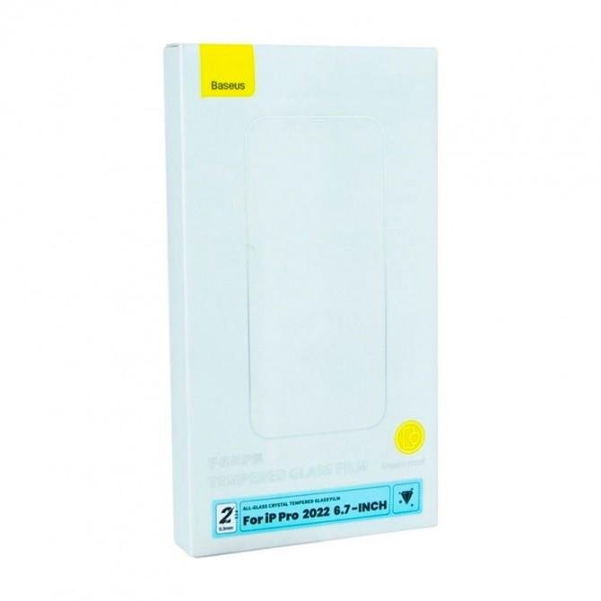 Защитное стекло Baseus Crystal Antishock для APPLE iPhone 14 Pro Max (0.3 мм, 3D прозрачное)