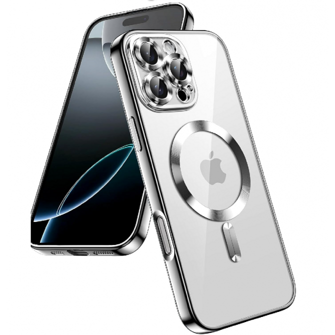 Силиконовый чехол SHINING with MagSafe для iPhone 15 Pro Титановый-1