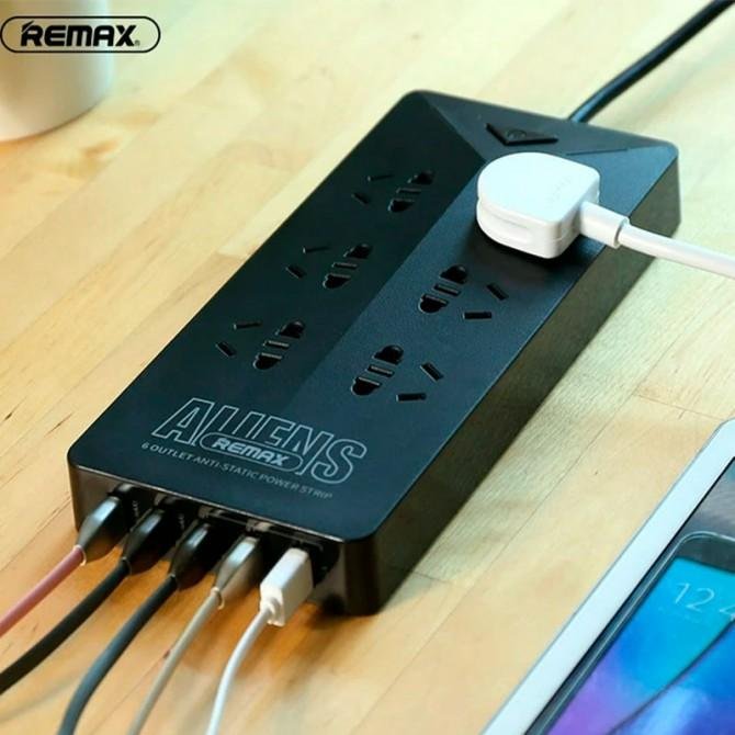 Сетевой фильтр Remax (OR) RU-S4 6 розетки + 5 USB Black 1.8m-1