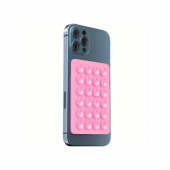 Тримач-присоска Ліппер для телефону двосторонній прямокутний 75мм*50мм Pink