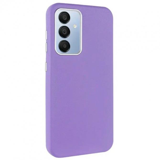 Кожаный чехол Leather Case Metal Buttons для Samsung Galaxy S23 FE Light Purple