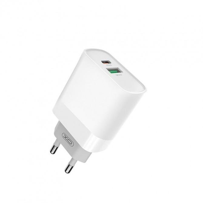 Мережевий зарядний пристрій XO L64 PD 18W/1 USB+1 USB-C White