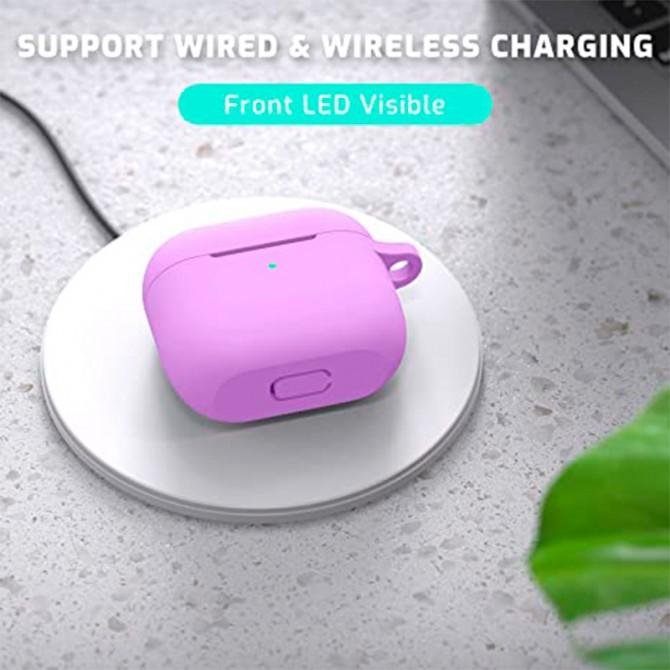 Чохол U-Like Silicone Protective Case For Airpods 3 Slim Lilac-1