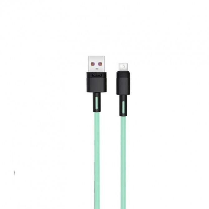 Кабель XO NBQ166 MicroUSB 5A/1m Green