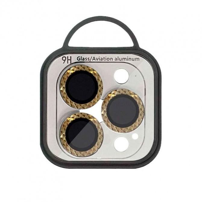 Захисне скло на камеру Metal Shine (в упак.) для Apple iPhone 12 Pro/ 11 Pro/ 11 Pro Max Золотий-1