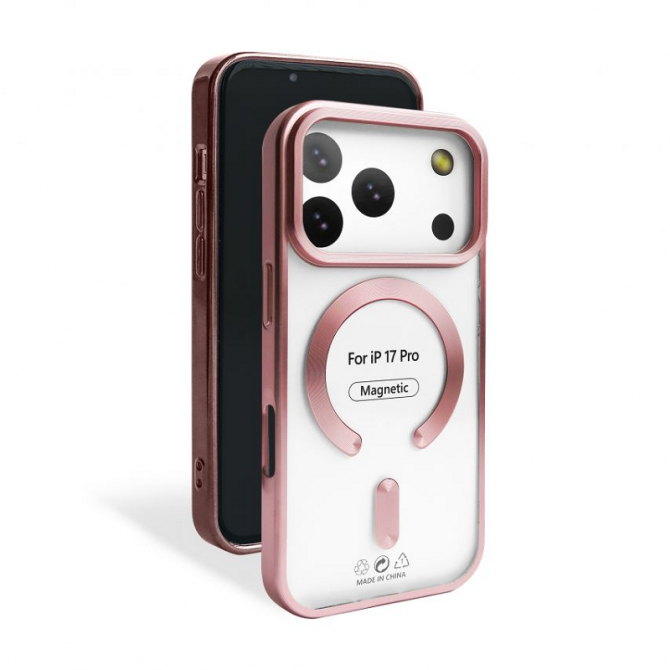 Силиконовый чехол SHINING with MagSafe для iPhone 17 Pro Розовый
