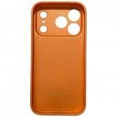 Накладка PC+Leather для iPhone 17 Pro Помаранчевий