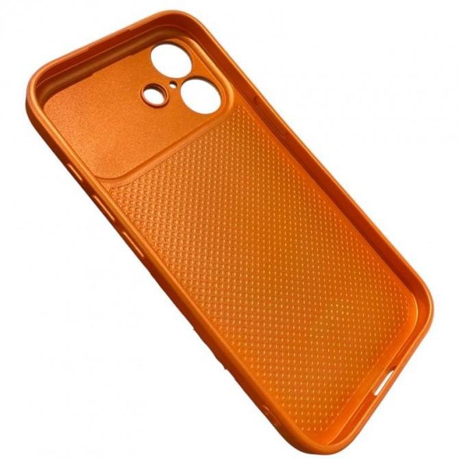 Накладка PC+Leather для iPhone 16 Оранжевый-5