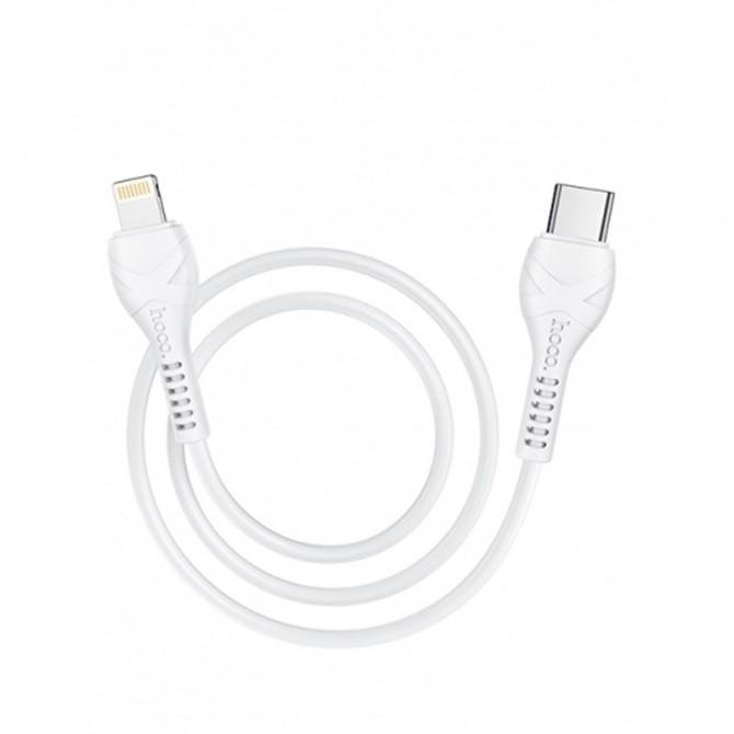 Сетевое зарядное устройство 1USB + Type-C Hoco N5 PD20W+QC3.0 White + Cable Type-C to Lightning-1