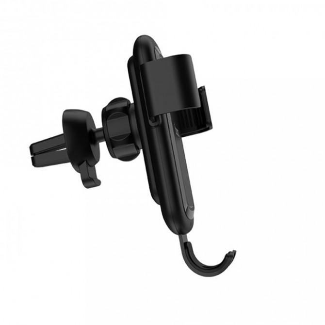 Автодержатель Hoco CW12 + Беспроводная зарядка Чёрный-2