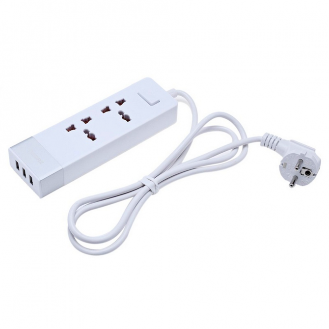 Мережевий подовжувач Remax RU-S3 2 розетки + 3 USB Білий 1.5m