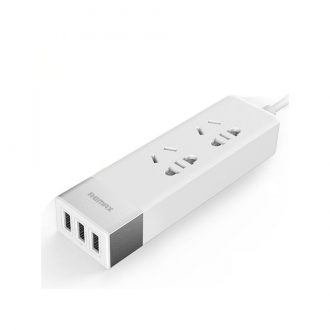 Мережевий подовжувач Remax RU-S3 2 розетки + 3 USB Білий 1.5m-2