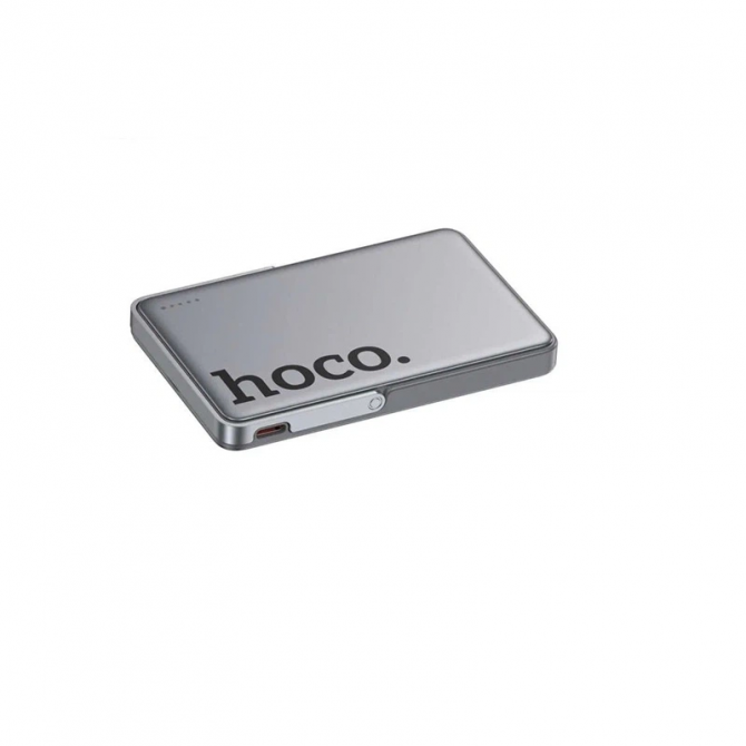 Дополнительная батарея Hoco 5000 mAh Q36 Sunlight magnetic suction+holder PD20W Metal grey