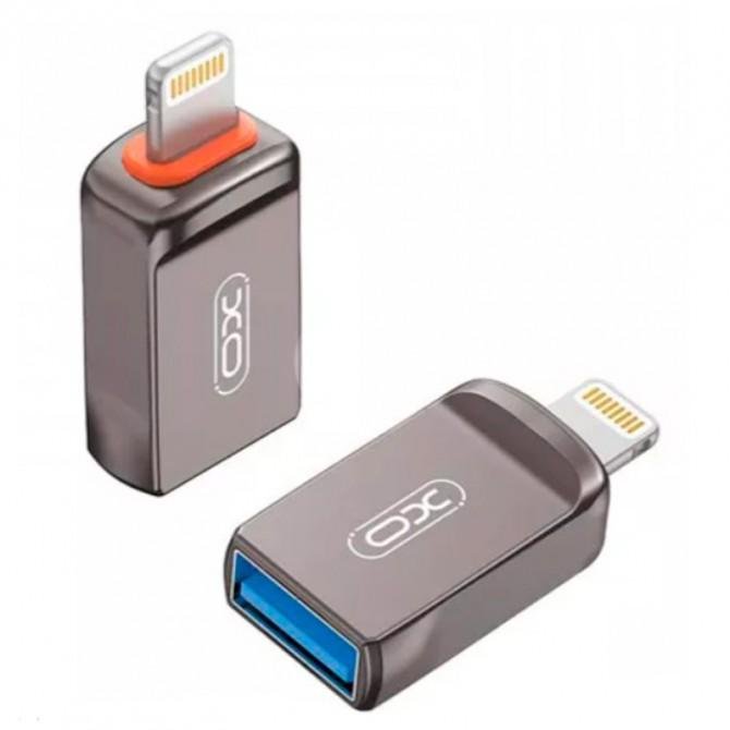 Перехідник XO OTG NB281A Lightning to USB Zinc Alloy Grey