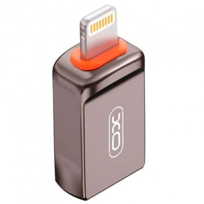 Перехідник XO OTG NB281A Lightning to USB Zinc Alloy Grey-1