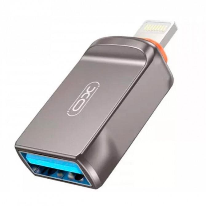 Перехідник XO OTG NB281A Lightning to USB Zinc Alloy Grey-2