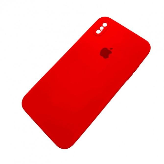 Силиконовый чехол для iPhone Xs Max Красный FULL (SQUARE SHAPE)-2